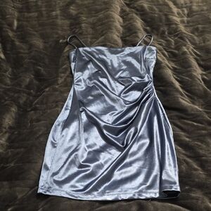 Windsor Shimmering Steel Blue Mini Dress